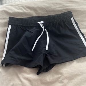 PacSun Black Athletic Shorts with White Accents